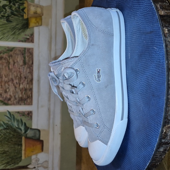 Lacoste Womens Gray Suede Sneakers sz. 7.5 (#1002A) EC. - Picture 8 of 16